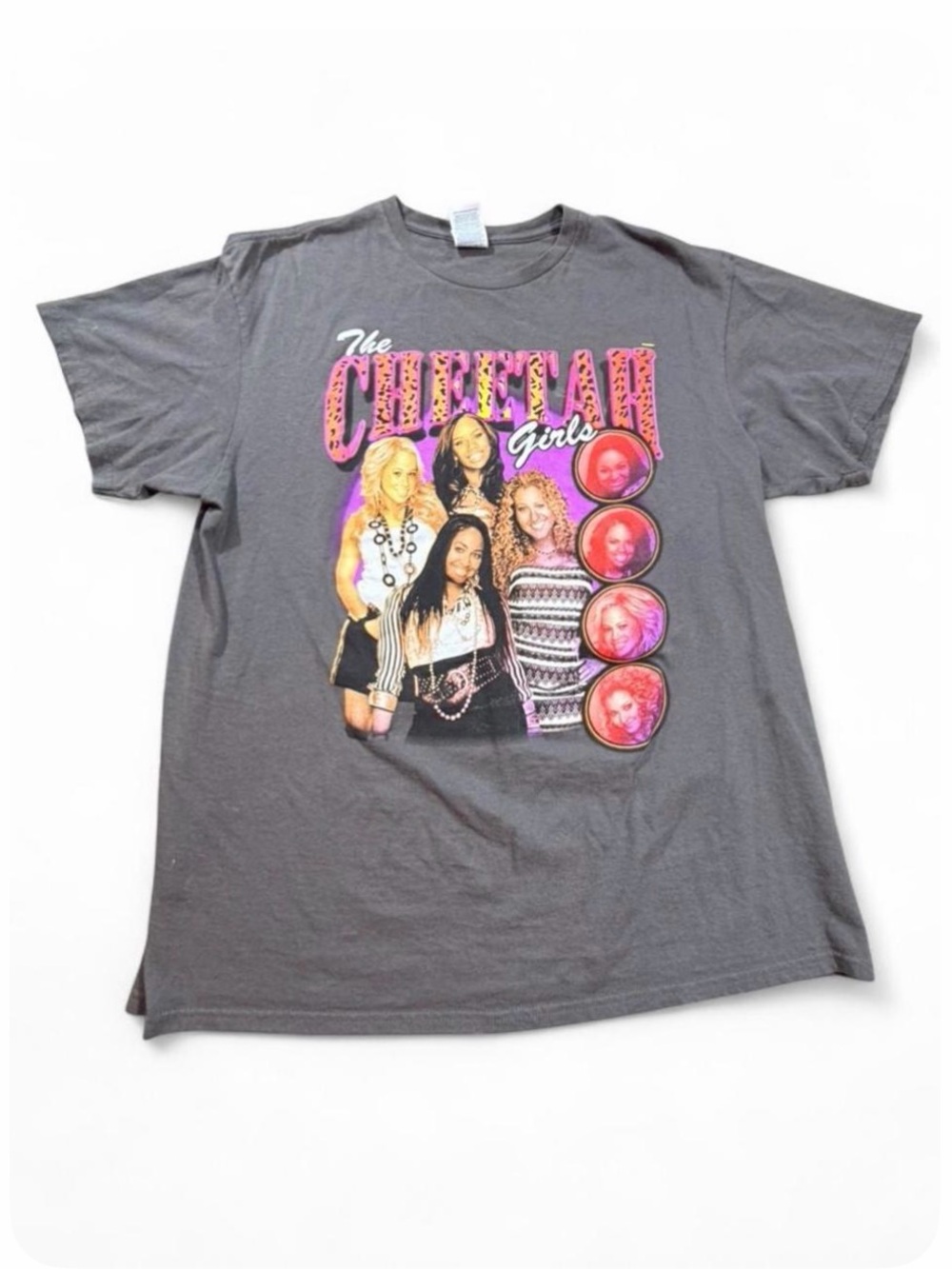 The Cheetah Girls Graphic Band Tee Y2K Disney Channel Gray T-Shirt Size Large
